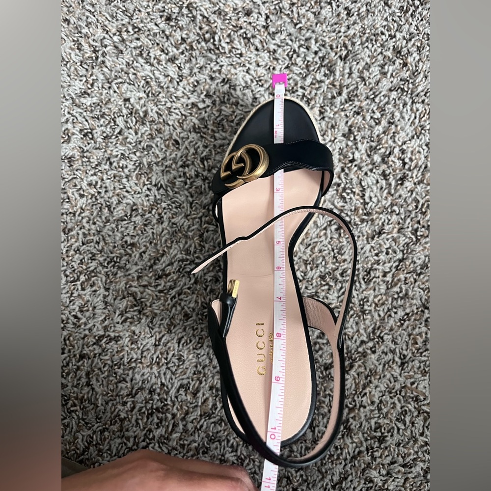 NEW Black Gucci Platform Espadrille Heel Sandal - EU 41 (Fits US 10) - Picture 11 of 12